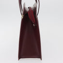 BURBERRY Hand Bag Leather Bordeaux Silver Auth 181526-3