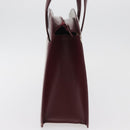 BURBERRY Hand Bag Leather Bordeaux Silver Auth 181526-4