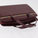 BURBERRY Hand Bag Leather Bordeaux Silver Auth 181526-6