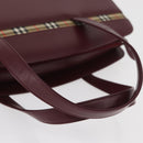 BURBERRY Hand Bag Leather Bordeaux Silver Auth 181526-7