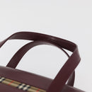 BURBERRY Hand Bag Leather Bordeaux Silver Auth 181526-8