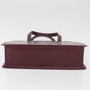 BURBERRY Hand Bag Leather Bordeaux Silver Auth 181526-5