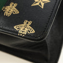 GUCCI Bee & Star Sherry Line Tasche Leder 3-Wege Schwarz Gold 470270 Original 181527SAV-17