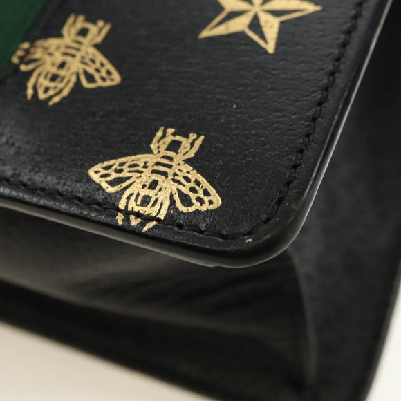 GUCCI Bee & Star Sherry Line Tasche Leder 3-Wege Schwarz Gold 470270 Original 181527SAV