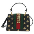 GUCCI Bee & Star Sherry Line Tasche Leder 3-Wege Schwarz Gold 470270 Original 181527SAV-3