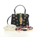 GUCCI Bee & Star Sherry Line Tasche Leder 3-Wege Schwarz Gold 470270 Original 181527SAV-33