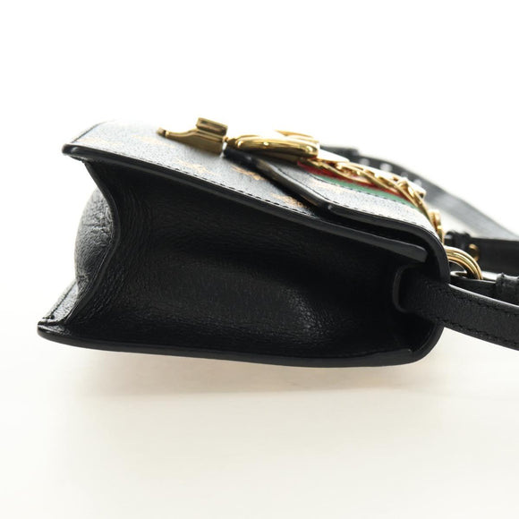 GUCCI Bee & Star Sherry Line Tasche Leder 3-Wege Schwarz Gold 470270 Original 181527SAV