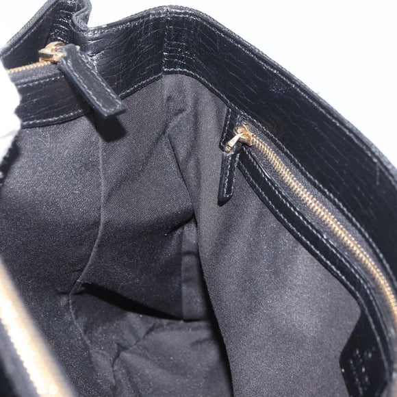 GUCCI GG Canvas Web Sherry Line Hand Bag Black Gold Red 131325 Auth 181528SAV