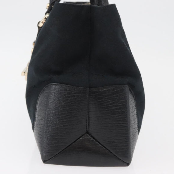 GUCCI GG Canvas Web Sherry Line Hand Bag Black Gold Red 131325 Auth 181528SAV
