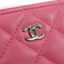 CHANEL Chain Matelasse Shoulder Bag Lamb Skin Pink Silver CC Auth 181529SAV-18