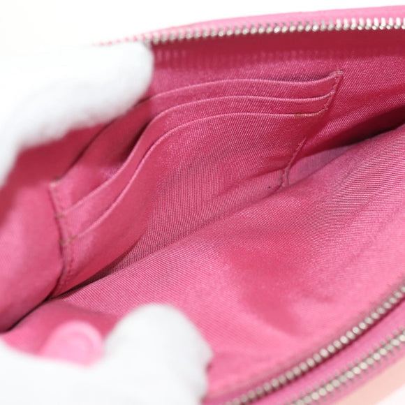 CHANEL Chain Matelasse Shoulder Bag Lamb Skin Pink Silver CC Auth 181529SAV