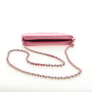 CHANEL Chain Matelasse Shoulder Bag Lamb Skin Pink Silver CC Auth 181529SAV-7