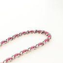 CHANEL Chain Matelasse Shoulder Bag Lamb Skin Pink Silver CC Auth 181529SAV-8