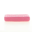 CHANEL Chain Matelasse Shoulder Bag Lamb Skin Pink Silver CC Auth 181529SAV-5