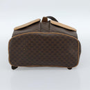 CELINE Macadam Canvas Backpack PVC Leather Brown Gold Auth 181532-11