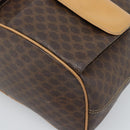 CELINE Macadam Canvas Backpack PVC Leather Brown Gold Auth 181532-12