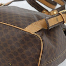 CELINE Macadam Canvas Backpack PVC Leather Brown Gold Auth 181532-14
