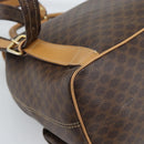 CELINE Macadam Canvas Backpack PVC Leather Brown Gold Auth 181532-15