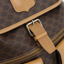 CELINE Macadam Canvas Backpack PVC Leather Brown Gold Auth 181532-18
