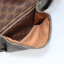 CELINE Macadam Canvas Backpack PVC Leather Brown Gold Auth 181532-23