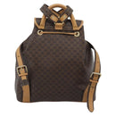 CELINE Macadam Canvas Backpack PVC Leather Brown Gold Auth 181532-3