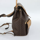 CELINE Macadam Canvas Backpack PVC Leather Brown Gold Auth 181532-4