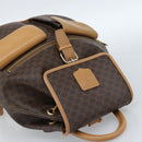 CELINE Macadam Canvas Backpack PVC Leather Brown Gold Auth 181532-6