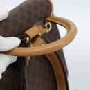 CELINE Macadam Canvas Backpack PVC Leather Brown Gold Auth 181532-7