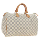 LOUIS VUITTON Damier Azur Speedy 35 Hand Bag N41535 LV Auth 181536SAV-1