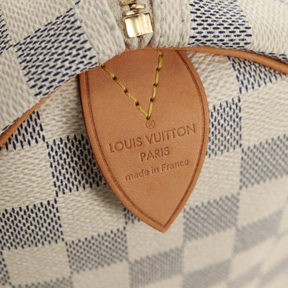 LOUIS VUITTON Damier Azur Speedy 35 Hand Bag N41535 LV Auth 181536SAV