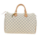 LOUIS VUITTON Damier Azur Speedy 35 Hand Bag N41535 LV Auth 181536SAV-2