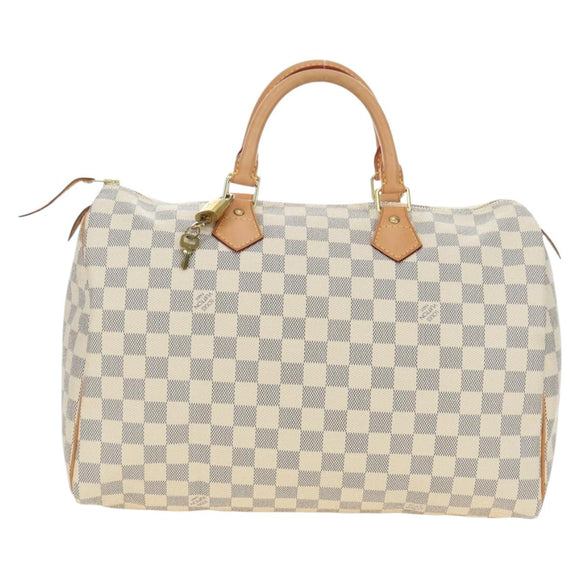 LOUIS VUITTON Damier Azur Speedy 35 Hand Bag N41535 LV Auth 181536SAV