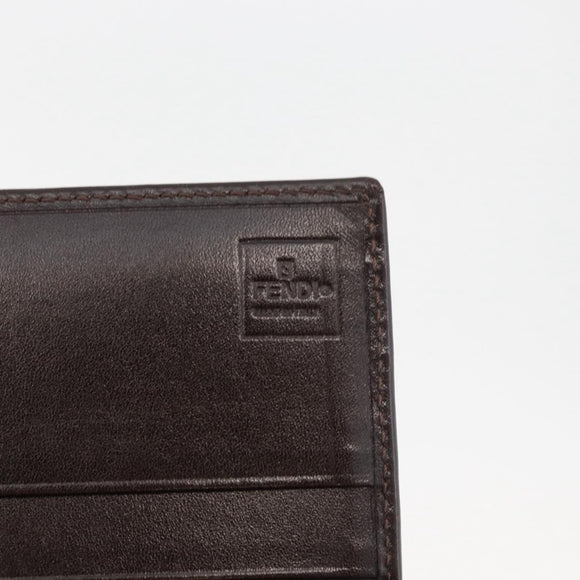 FENDI Zucca Canvas Long Wallet Black Brown Auth 181538