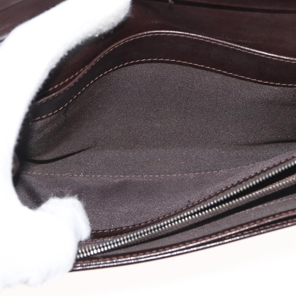 FENDI Zucca Canvas Long Wallet Black Brown Auth 181538