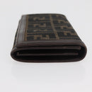 FENDI Zucca Canvas Long Wallet Black Brown Auth 181538-3