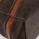 CELINE Macadam Canvas Handtas PVC Leer Bruin Goud Auth 181540-8