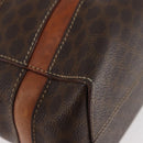 CELINE Macadam Canvas Handtas PVC Leer Bruin Goud Auth 181540-16