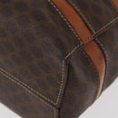 CELINE Macadam Canvas Handtas PVC Leer Bruin Goud Auth 181540-17