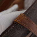 CELINE Macadam Canvas Handtas PVC Leer Bruin Goud Auth 181540-9