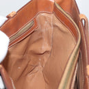 CELINE Macadam Canvas Handtas PVC Leer Bruin Goud Auth 181540-19