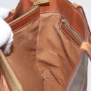 CELINE Macadam Canvas Handtas PVC Leer Bruin Goud Auth 181540-20