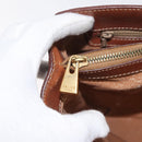 CELINE Macadam Canvas Handtas PVC Leer Bruin Goud Auth 181540-24