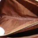 CELINE Macadam Canvas Handtas PVC Leer Bruin Goud Auth 181540-25
