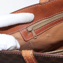 CELINE Macadam Canvas Handtas PVC Leer Bruin Goud Auth 181540-26