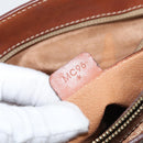 CELINE Macadam Canvas Handtas PVC Leer Bruin Goud Auth 181540-12