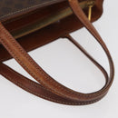 CELINE Macadam Canvas Handtas PVC Leer Bruin Goud Auth 181540-7