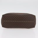 CELINE Macadam Canvas Handtas PVC Leer Bruin Goud Auth 181540-5