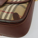 Burberry Nova Check Umhängetasche PVC Beige Gold Auth 181545-9