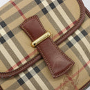 Burberry Nova Check Umhängetasche PVC Beige Gold Auth 181545-17