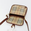 Burberry Nova Check Umhängetasche PVC Beige Gold Auth 181545-10